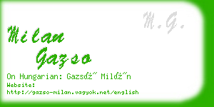 milan gazso business card